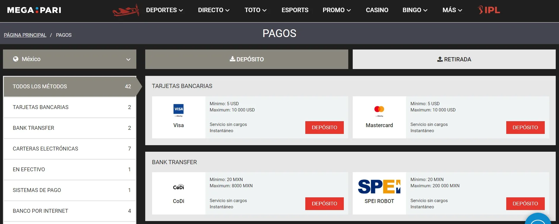 Pagos en Megapari 