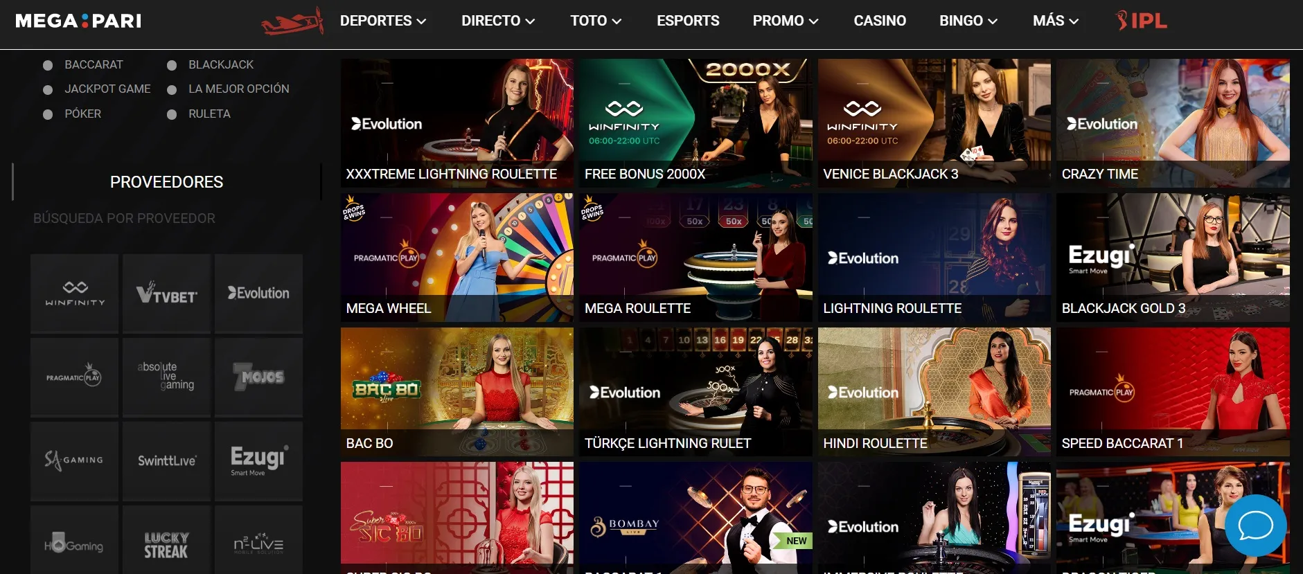 juegos Megapari casino 