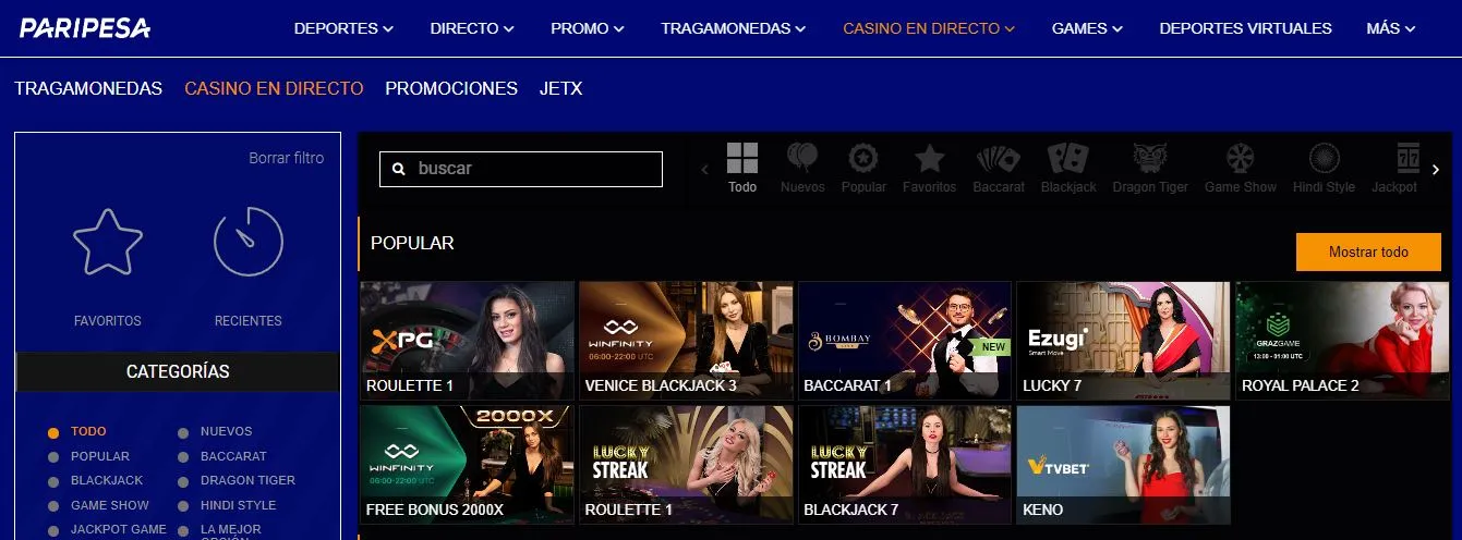 Selección de juegos Selección de juegos
